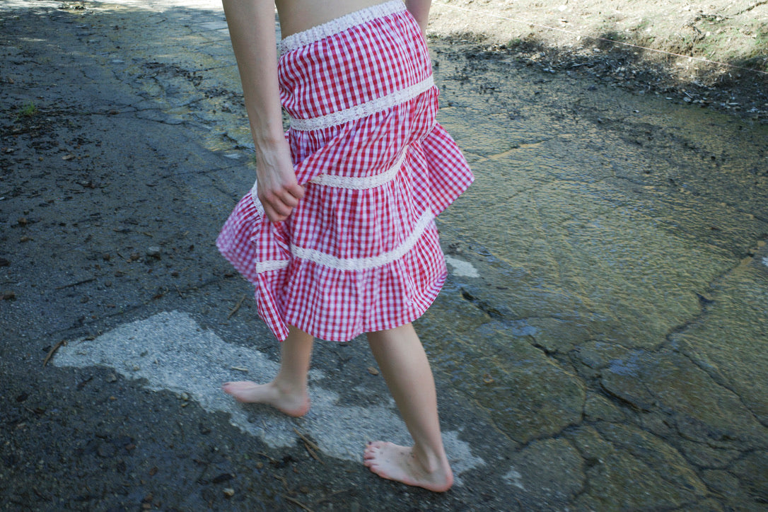 The Bonnie Midi Skirt- Red