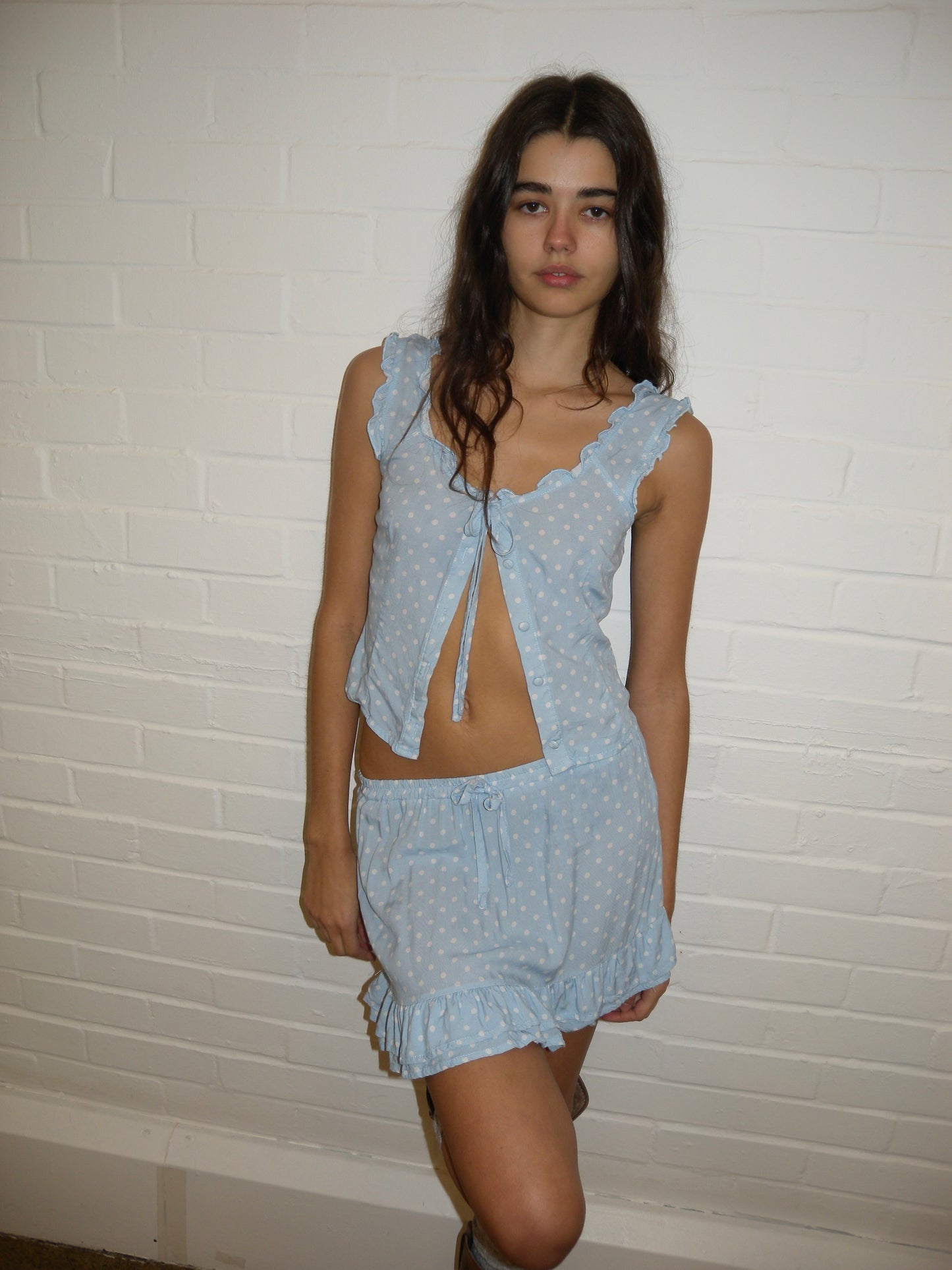 The Spotty Corset - Baby Blue