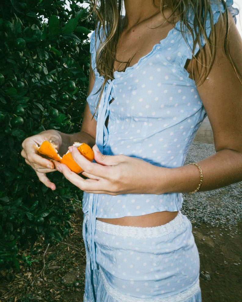 The Spotty Corset - Baby Blue