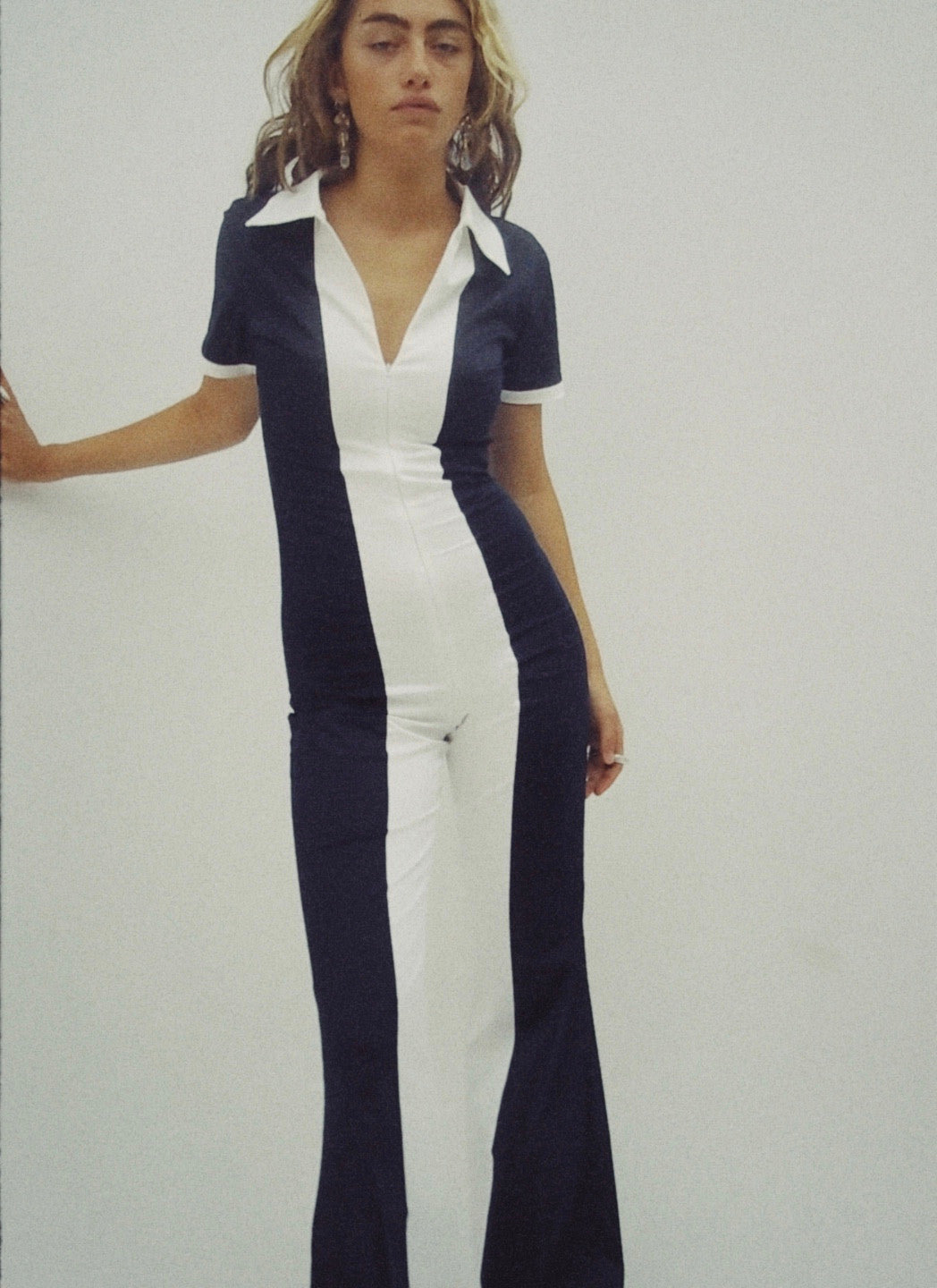 The Dolly Jumpsuit- Navy & White