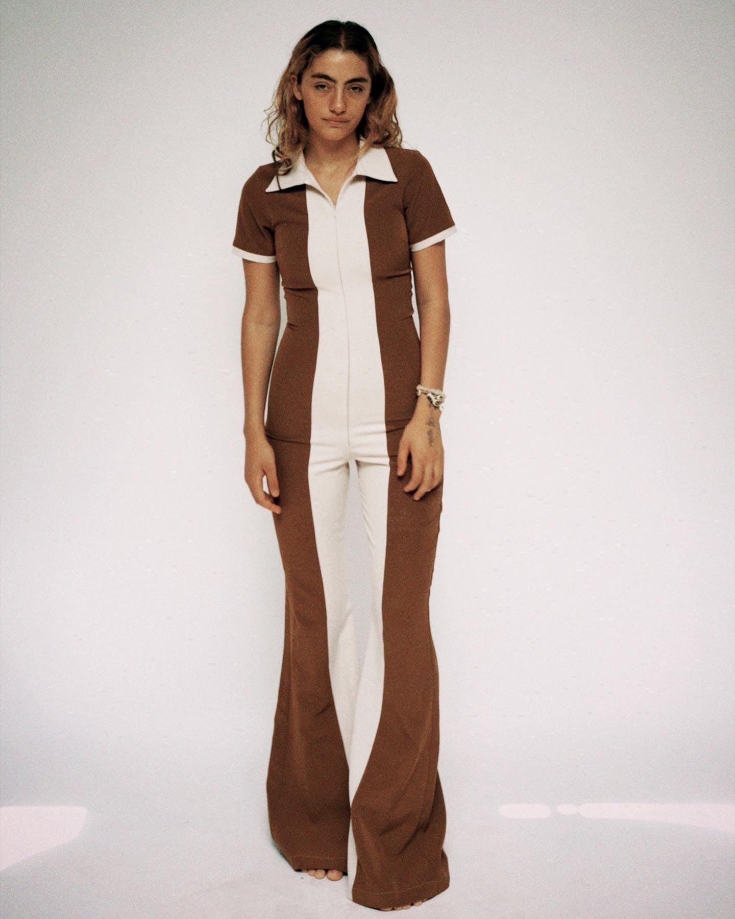 The Dolly Jumpsuit Two Tone Brown